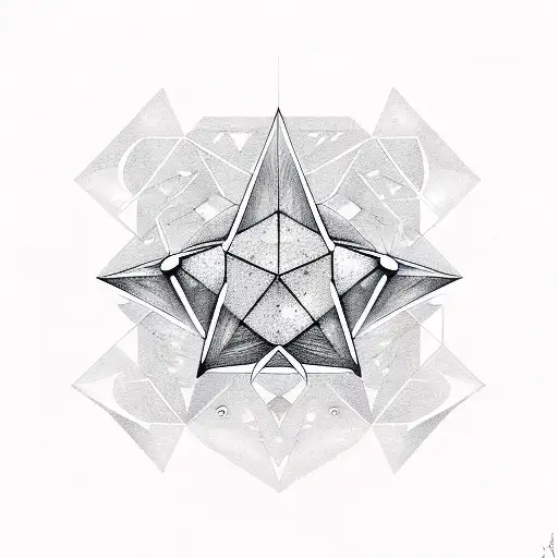 diamonds in the trees pentagrams in the night sky tattoo design idea
