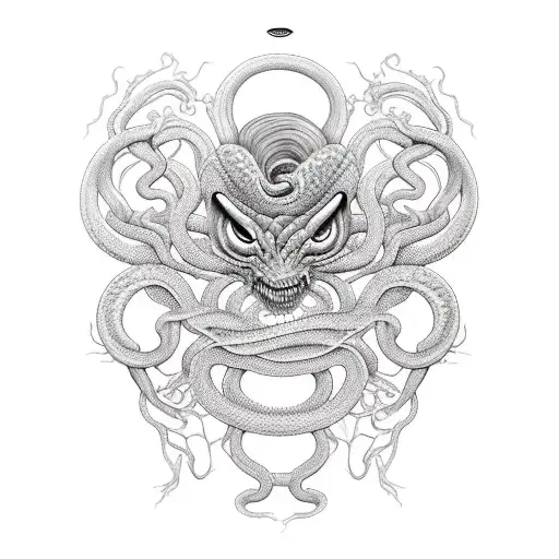 I'm coiled up like the venomous serpent Tangled in your trance and I'm certain You have got your hooks in me tattoo design idea