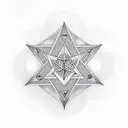 diamonds in the trees pentagrams in the night sky tattoo design idea