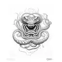 I'm coiled up like the venomous serpent Tangled in your trance and I'm certain You have got your hooks in me tattoo design idea