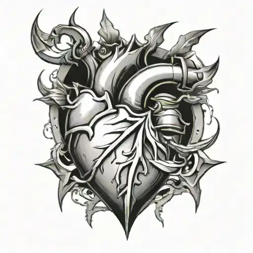 heart fullmetal tattoo design idea