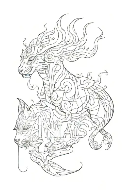 animals cool font tattoo design idea