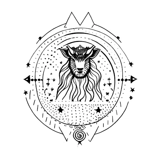 Fine line Tatoo that includes the Aries constellation that twins up with the word “fearless” in an handwritten font" tattoo design idea