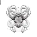 Afrocentric Capricorn Black tattoo design idea