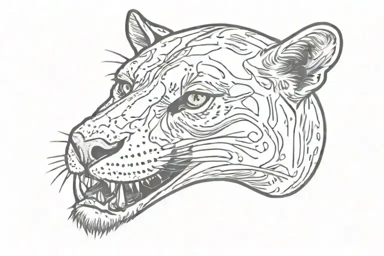 cougar skull tattoo design idea