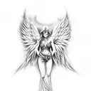 angel vs demon tattoo design idea