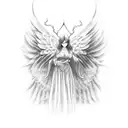 angel vs demon tattoo design idea