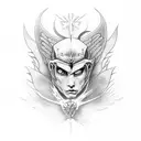 angel vs demon tattoo design idea