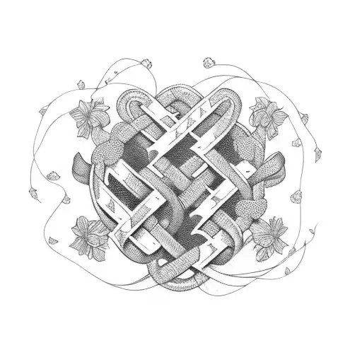 Ukrainian letter Ї intertwined with a delicate floral pattern tattoo design idea