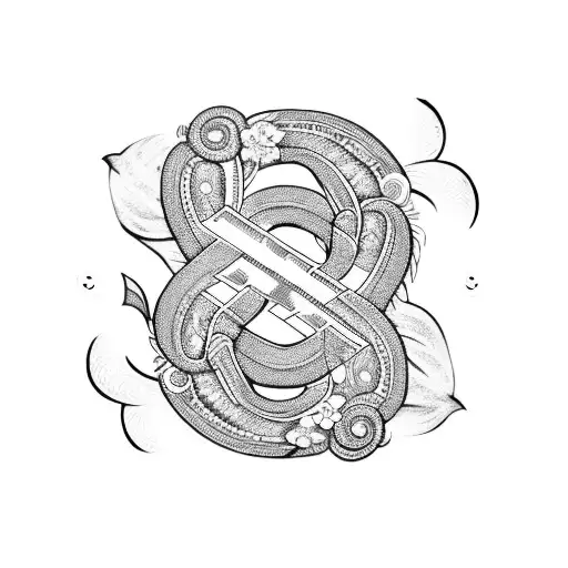 Ukrainian letter Ї intertwined with a delicate floral pattern tattoo design idea