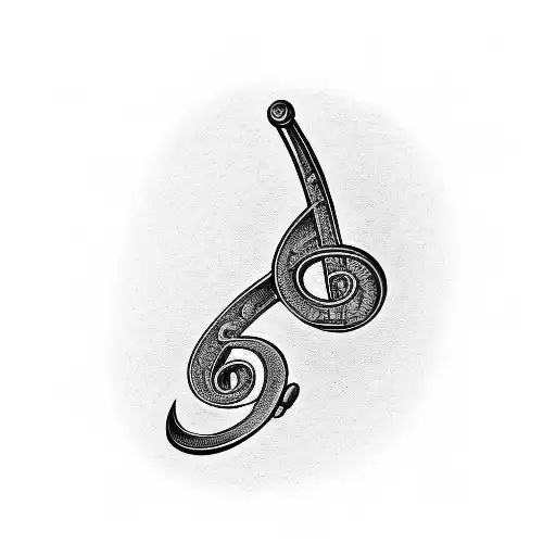 treble clef with fidora hat, a lifeline,death date  tattoo design idea