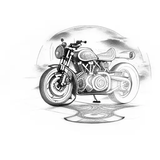 motorcycle with life circle  tattoo design idea