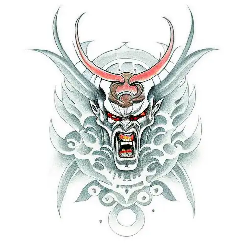 demon monk tattoo design idea