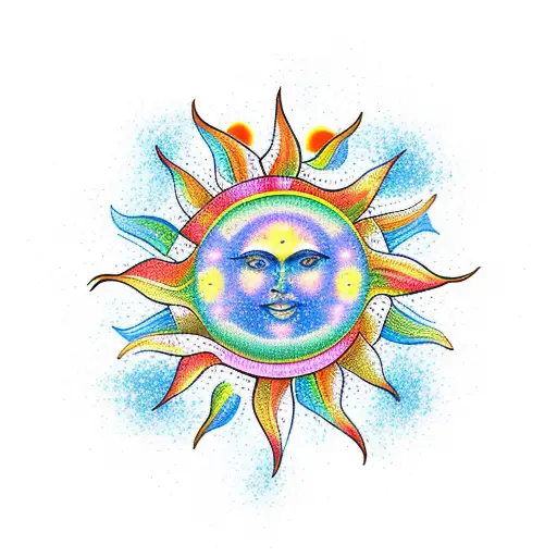 Virgo symbol with a sun tattoo design idea