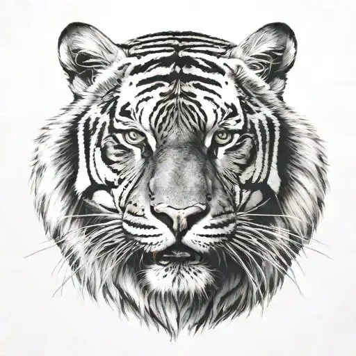 tiger face tattoo design idea
