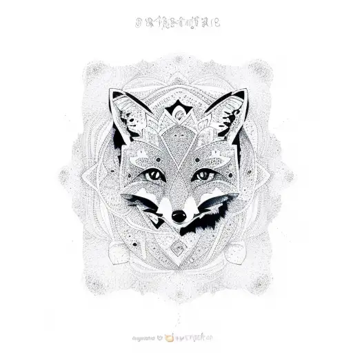 small fox, Mandala pattern tattoo design idea
