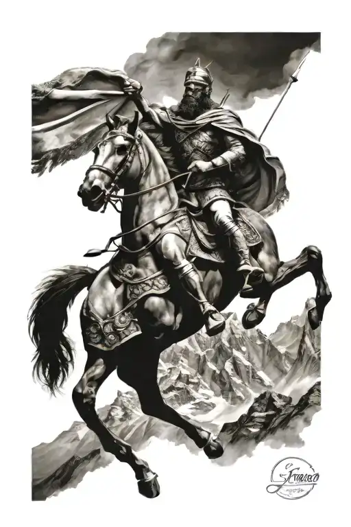 Hannibal barca crossing the alps tattoo design idea