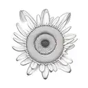 two daisys with a lightbulb as pistil tattoo design idea