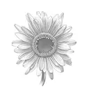 two daisys with a lightbulb as pistil tattoo design idea