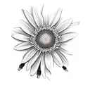 two daisys with a lightbulb as pistil tattoo design idea