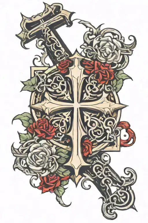 cybersigilism, cross tattoo tattoo design idea