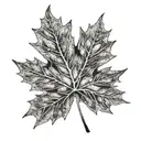 Half dead Maple Leaf tattoo design idea