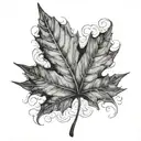 Half dead Maple Leaf tattoo design idea