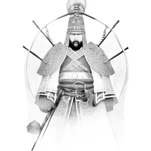 mongolian warrior tattoo design idea