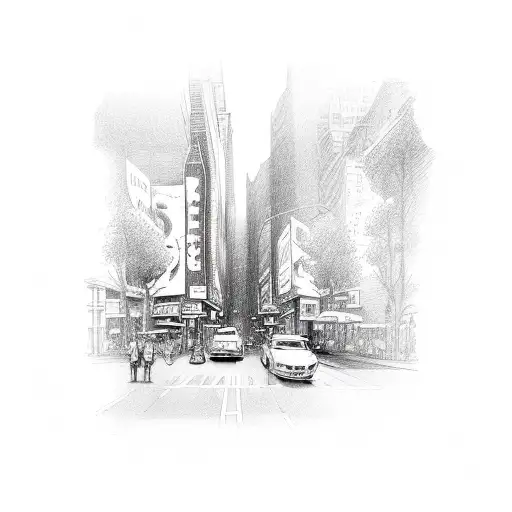 narrow way and broadway tattoo design idea