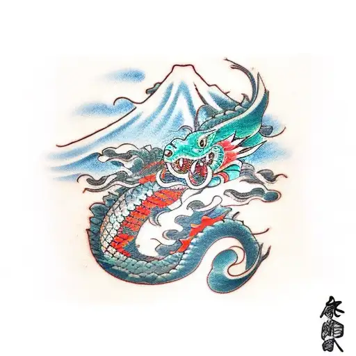 Traditional Japanese tattoo art with dragons, koi fish, and more. tattoo design idea