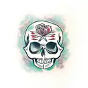 weed skull tattoo design idea