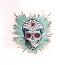weed skull tattoo design idea