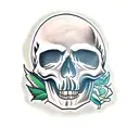 weed skull tattoo design idea