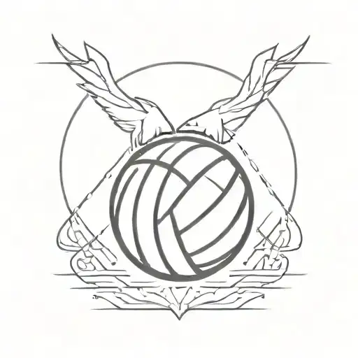 Combine elements of volleyball and destiny 2 to create a unique gaming-inspired tattoo design tattoo design idea