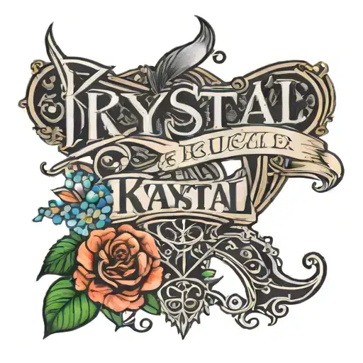 Krystal and David nice word font tattoo design idea