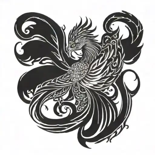 Phoenix flames back tattoo tattoo design idea