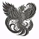 Phoenix flames back tattoo tattoo design idea