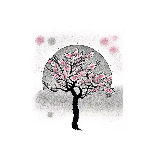 cherry blossom tree  tattoo design idea