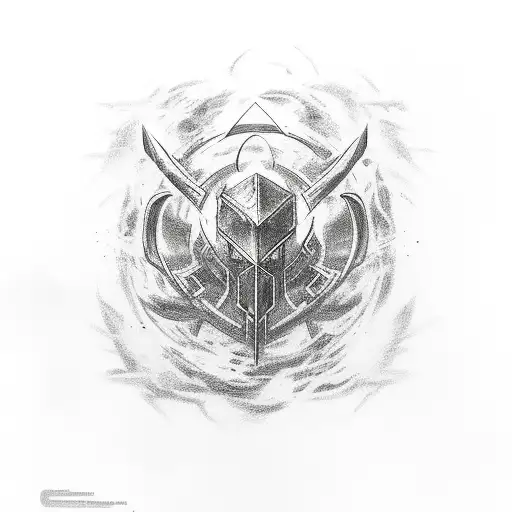a gaming sleeve focusing on symbols from half life, diablo, god of war, warframe, and bungie tattoo design idea