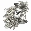 Hourglass showing life and death tattoo design idea