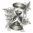 Hourglass showing life and death tattoo design idea