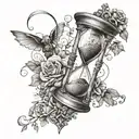 Hourglass showing life and death tattoo design idea