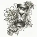Hourglass showing life and death tattoo design idea