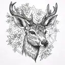 roe deer head front view tattoo design idea