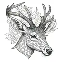 roe deer head front view tattoo design idea