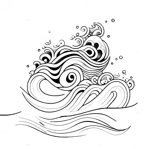 Ocean Wave tattoo design idea