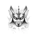 anubis and leonida tattoo design idea