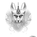 anubis and leonida tattoo design idea