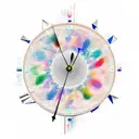 artistry timeless clock pointing at 8:27:15 tattoo design idea