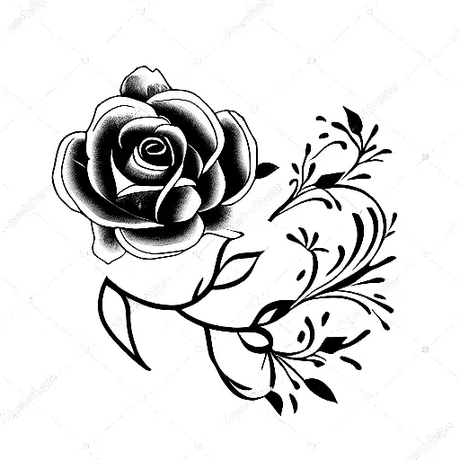 norigae with flowers tattoo design idea